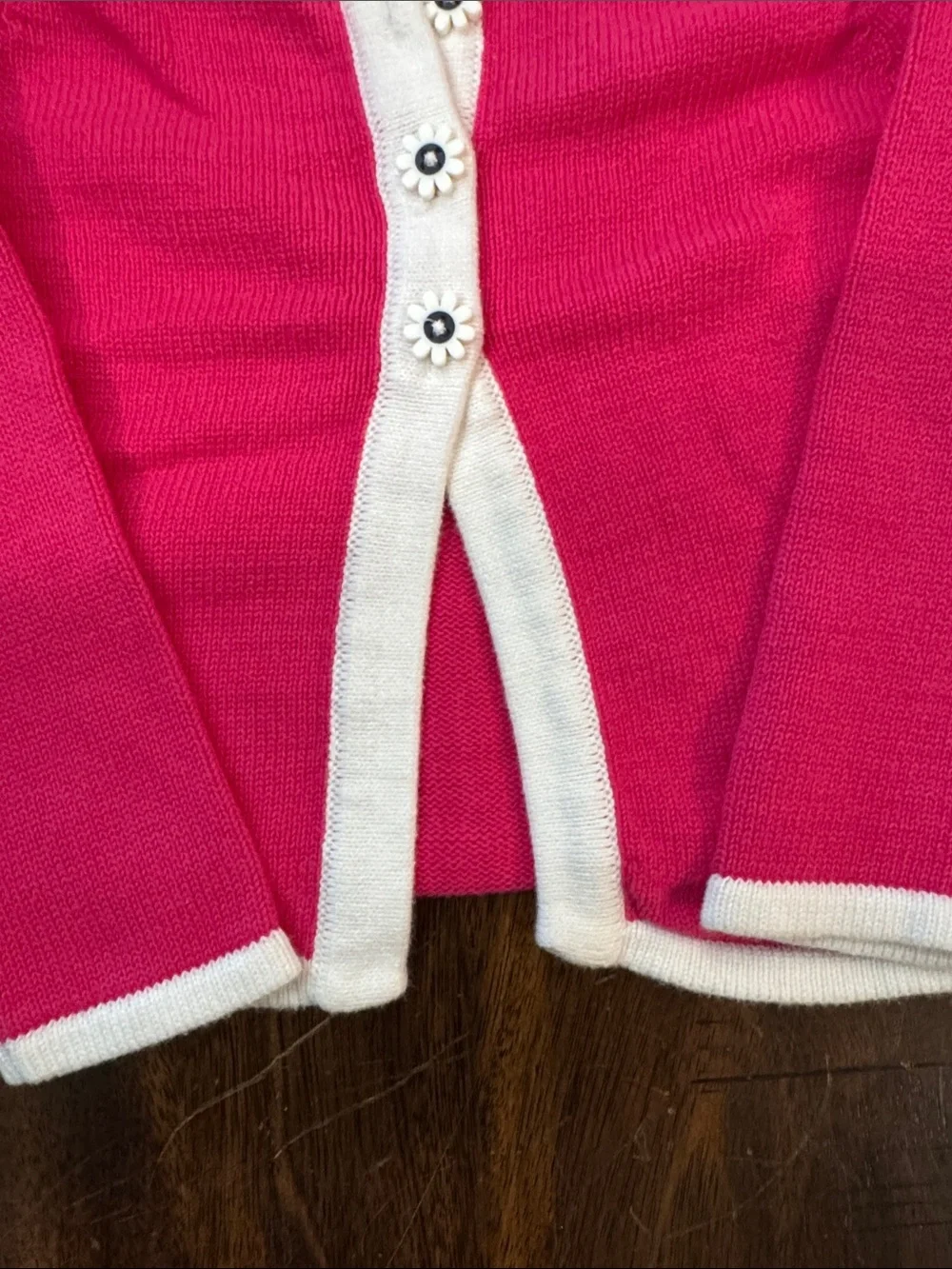 Gymboree Bright Pink Cardigan with White Trim